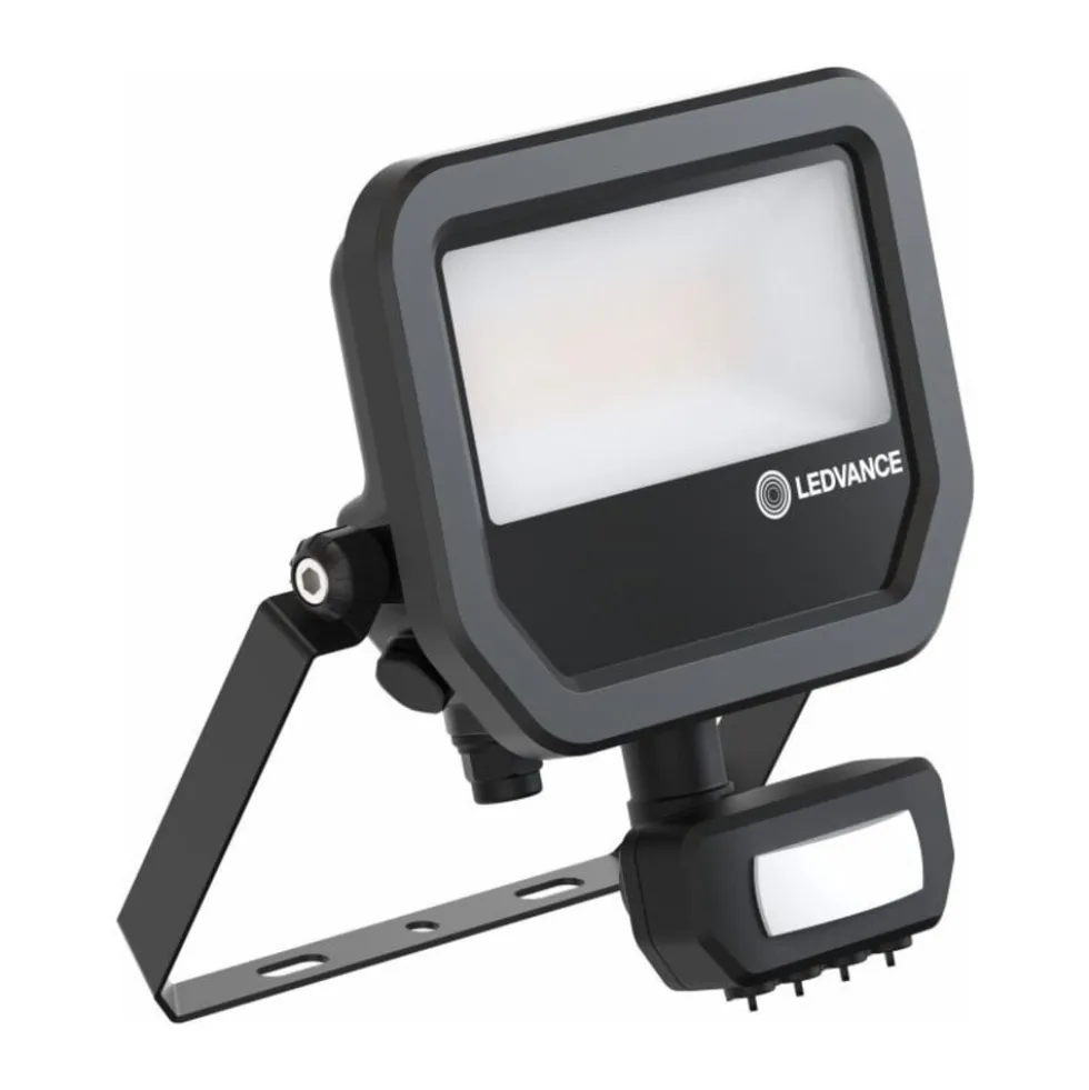 Led-Scheinwerfer Aluminium Schwarz 17W 2400lm 100D - 840 Kaltweiß | IP65 - Bewegungs- Und Lichtsensor - Symmetrisch