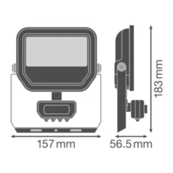 Led-Scheinwerfer Aluminium Schwarz 17W 2400lm 100D - 840 Kaltweiß | IP65 - Bewegungs- Und Lichtsensor - Symmetrisch