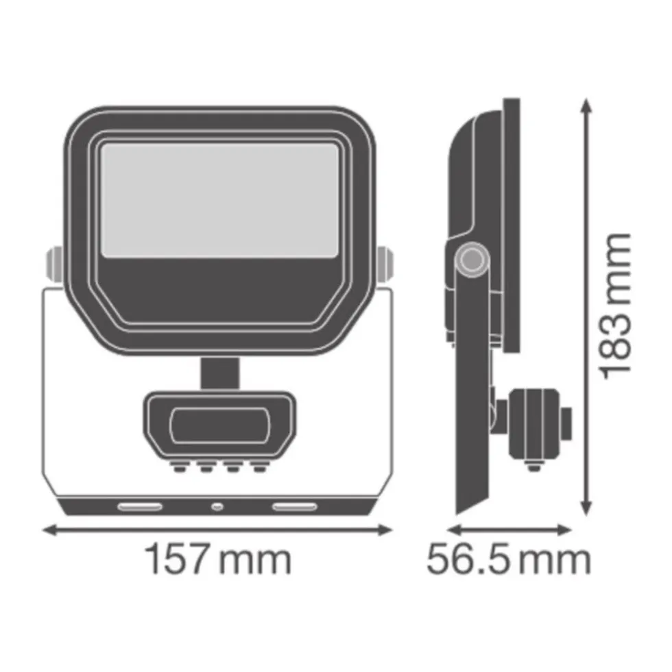 Led-Scheinwerfer Aluminium Schwarz 17W 2400lm 100D - 840 Kaltweiß | IP65 - Bewegungs- Und Lichtsensor - Symmetrisch