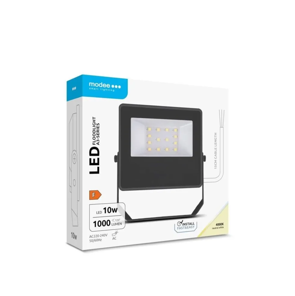 LED-Scheinwerfer Beamy G.1 Schwarz 10W 1000lm 110D - 860 Tageslichtweiß IP65 - Symmetrisch