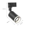 LED Schienenstrahler Mini Schwarz mit opalem Ring - 3-Phase universal - GU10 Fassung