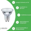 LED Spot GU10 - Glas - 1W 60Lm - 2700K Warmweiß | 120D Abstrahlwinkel - entspricht 10W