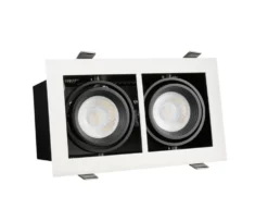LED Stahler Einbaurahmen Modern - rechteckig mit 2x GU10 Fassung