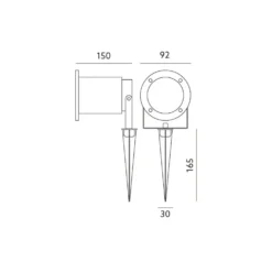 LED Sting Bodenspot - GU10 Fassung - IP54 spritzwassergeschützt - exkl. LED Spot