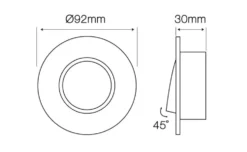 LED Strahler Einbaurahmen für GU10 / MR16 - 80mm - Edelstahl - rund - schwenkbar - Außenmaß 92 mm