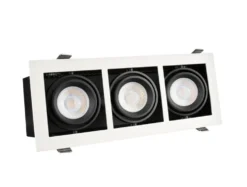 LED Strahler Einbaurahmen Modern - rechteckig mit 3x GU10 Fassung