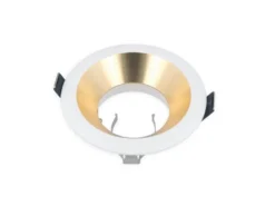 LED Strahler Einbaurahmen rund - Gold / Weiß - Sägegröße 75mm - Außengröße 94mm