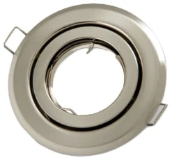 LED Strahler Einbaurahmen Satin Nickel rund - schwenkbar - Sägegr. 74mm - Außengr. 97mm