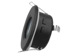 LED Strahler Einbaurahmen Schwarz rund - Badezimmer IP44 - Sägegröße 73mm - Außengröße 83mm