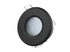 LED Strahler Einbaurahmen Schwarz rund - Badezimmer IP44 - Sägegröße 73mm - Außengröße 83mm