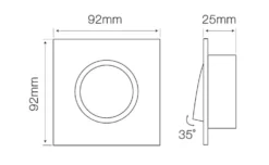 LED Strahler Einbaurahmen Schwarz viereckig - schwenkbar - Sägegröße 74mm - Außengröße 92mm