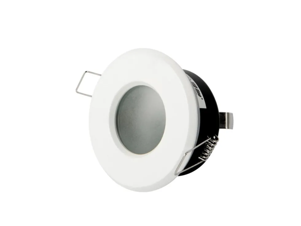 LED Strahler Einbaurahmen Weiß rund - Badezimmer IP44 - Sägegröße 73mm - Außengröße 83mm