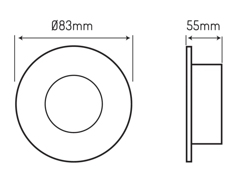 LED Strahler Einbaurahmen Weiß rund - Badezimmer IP44 - Sägegröße 73mm - Außengröße 83mm
