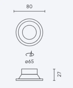 LED Strahler GU10 / MR16 - 65 mm Einbaurahmen - weiß rund - nicht schwenkbar - Einbaugröße77mm