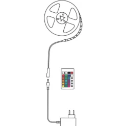 LED-Streifen – 10 m, 24 W – RGB – Komplettset – inkl. Fernbedienung
