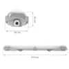 LED T8 / G13 - 60cm - IP65 Wasserdichte Halterung - für Feuchtraum - Wannenleuchte - IK10