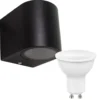 LED Wandlampe Außenbereich - 4W - 3000K - Schwarz
