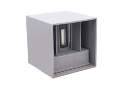 LED Wandleuchte Grau IP54 - 2x3W - Lichtfarbe optional - Abstrahlwinkel anpassbar