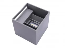 LED Wandleuchte Grau IP54 - 2x3W - Lichtfarbe optional - Abstrahlwinkel anpassbar