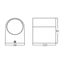 LED Wandleuchte 2×GU10 IP44 – Halbrund Anthrazit – Außenlampe
