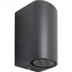 LED Wandleuchte halbrund Anthrazit - GU10 Fassung - IP44 - geeignet für 2 GU10 Spots