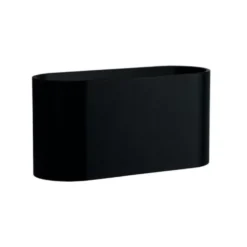LED Wandleuchte oval - Mattschwarz mit G9 Fassung - 80x80x160 mm