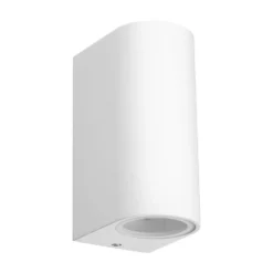 LED Wandleuchte rund Weiß - GU10 Fassung - IP44 - geeignet für 2 GU10 Spots