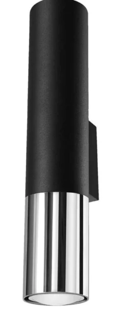 LED Wandleuchte Schwarz Chrom LOOPEZ - 1 x GU10 Fassung - exkl. LED's