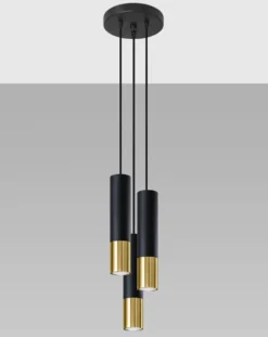LED Wandleuchte Schwarz Gold LOOPEZ - 3 x GU10 Fassung - exkl. LED's
