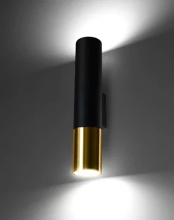 LED Wandleuchte Schwarz Gold PASTELO - 1 x GU10 Fassung - exkl. LED's
