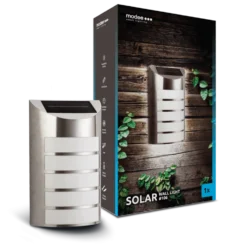 LED Wandleuchte Solar chrom - IP44 20Lm 6000K Tageslichtweiß