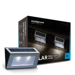 LED Wandleuchte Solar - IP44 12Lm 6000K Tageslichtweiß - Duo-Pack