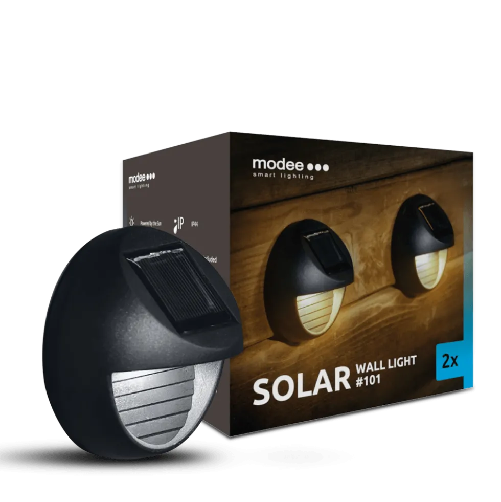LED Wandleuchte Solar - IP44 6Lm 3000K Warmweiß - Duo-Pack