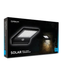 LED Wandleuchte Solar mit Sensor schwarz - IP44 300Lm 6000K Tageslichtweiß