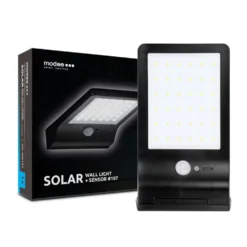 LED Wandleuchte Solar mit Sensor schwarz - IP44 300Lm 6000K Tageslichtweiß