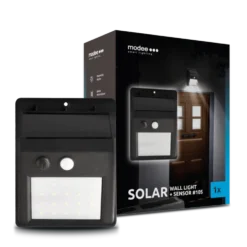 LED Wandleuchte Solar mit Sensor schwarz - IP44 100Lm 6000K Tageslichtweiß