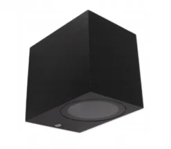 LED Wandleuchte viereckig Schwarz - GU10 Fassung - IP44 - geeignet für 1 GU10 Spot - exkl. LED Spot