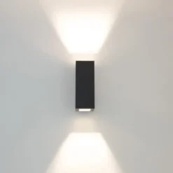 LED-Wandleuchte XL – IP20 – 240 mm – nach oben und unten leuchtend – Schwarz | 100 mm hoch – 2 x GU10-Fassung – 230 V