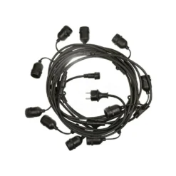Lichterkette 5m - 10x E27 Fassung - LED Lampen optional