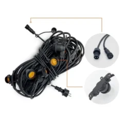 MIMOSA Lichterkette - 20m - 20x LED Lampe E27 - Exkl. Glühbirnen