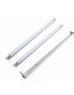 1.5m 50W LED Halterung IP20 + 2 LED Leuchtstoffröhren 4000K 840 Neutralweiß - High Lumen 140Lm pro Watt - Komplettset