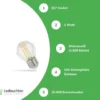 3-pack LED Fadenlampe G45 - E27 Sockel - 1W Filament - 3000K Warmweiß
