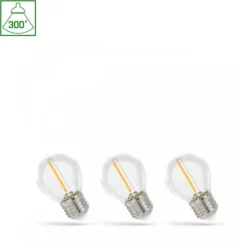 3-pack LED Fadenlampe G45 - E27 Sockel - 1W Filament - 3000K Warmweiß