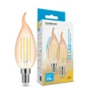 2-PACK LED Fadenlampe Kerzenlampe - E14 Sockel - 4W - 1800K extra Warmweiß - dimmbar - Bernsteinfarben
