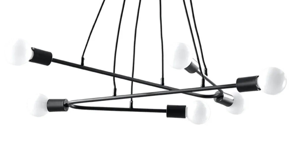 Pendelleuchte ASTRAL 6 Schwarz - 6x E27 Fassung - max. 6x60W - exkl. LED's