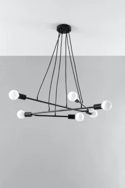 Pendelleuchte ASTRAL 6 Schwarz - 6x E27 Fassung - max. 6x60W - exkl. LED's