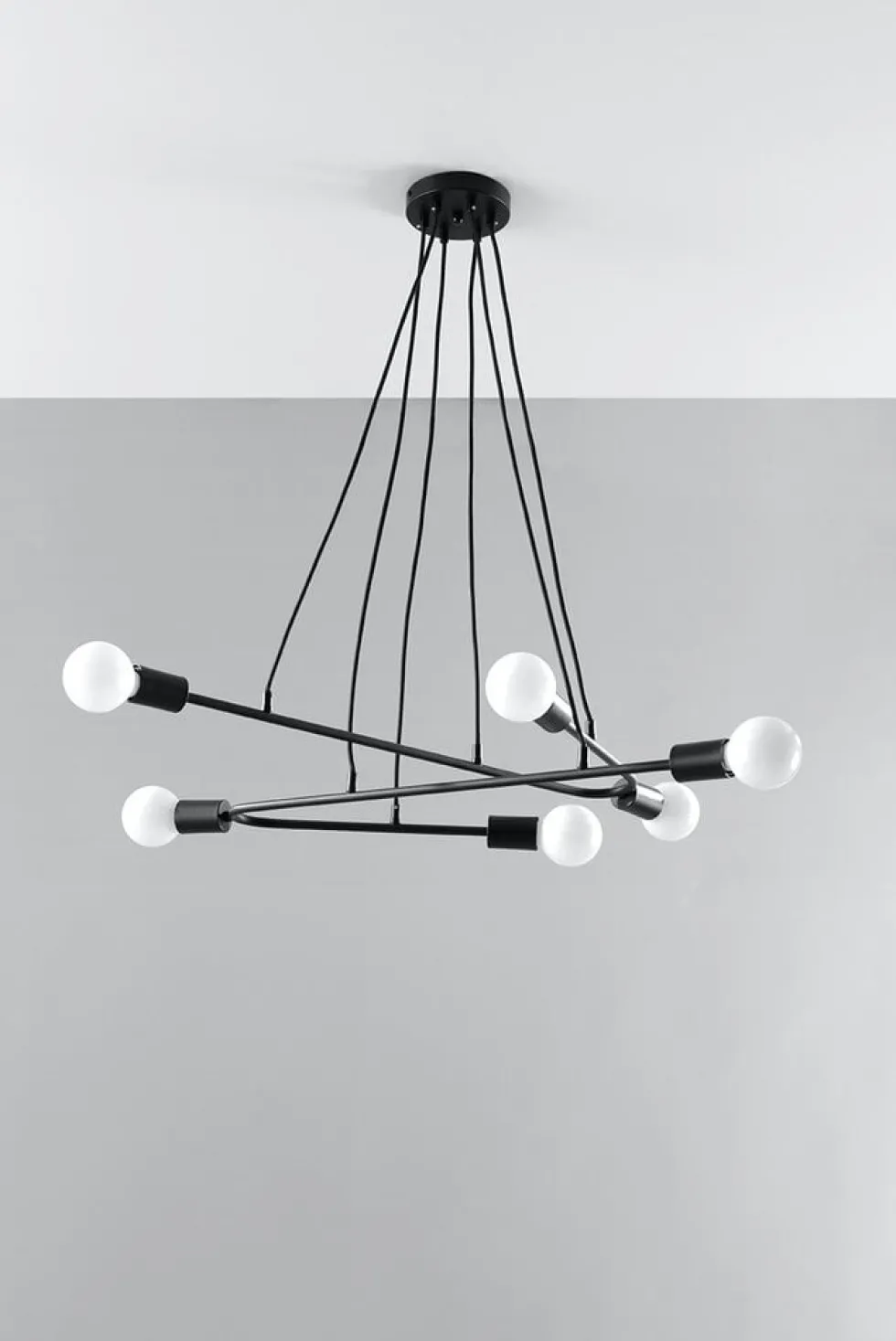 Pendelleuchte ASTRAL 6 Schwarz - 6x E27 Fassung - max. 6x60W - exkl. LED's