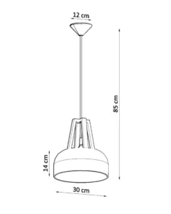 Pendelleuchte CASCO Schwarz / Weiß - 1x E27 Fassung - max. 60W - exkl. LED's