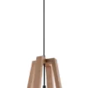 Pendelleuchte CASCO Schwarz / Natur Holz - 1x E27 Fassung - max. 60W - exkl. LED's