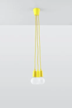 Pendelleuchte DIEGO 3 Gelb - 3x E27 Fassung - max. 3x60W - exkl. LED's